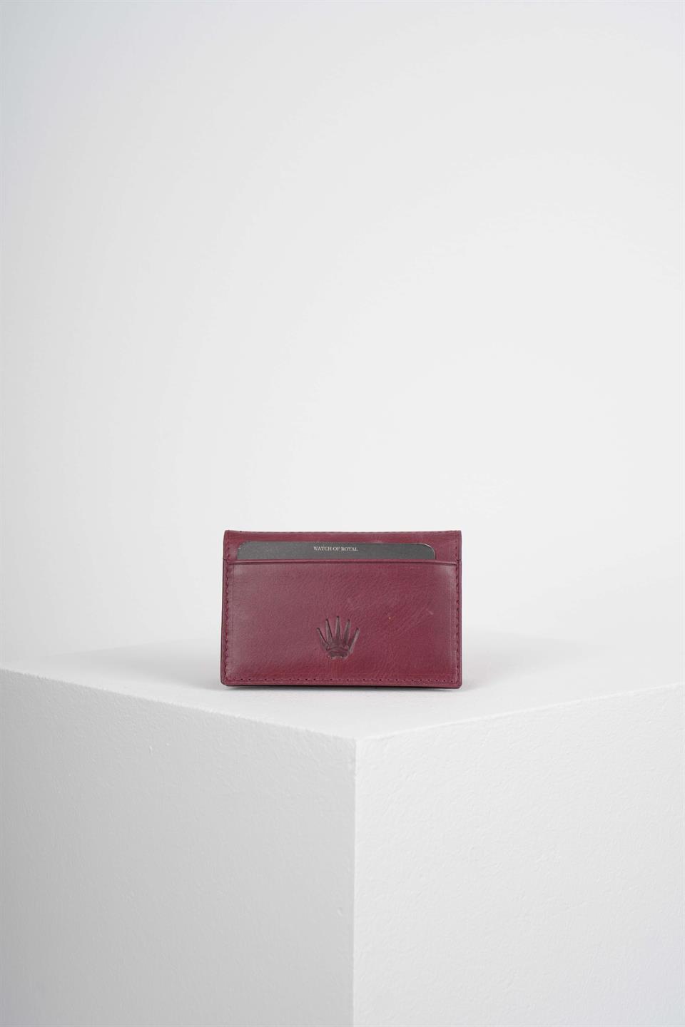 BURN BORDO HAKİKİ DERİ KARTLIK
