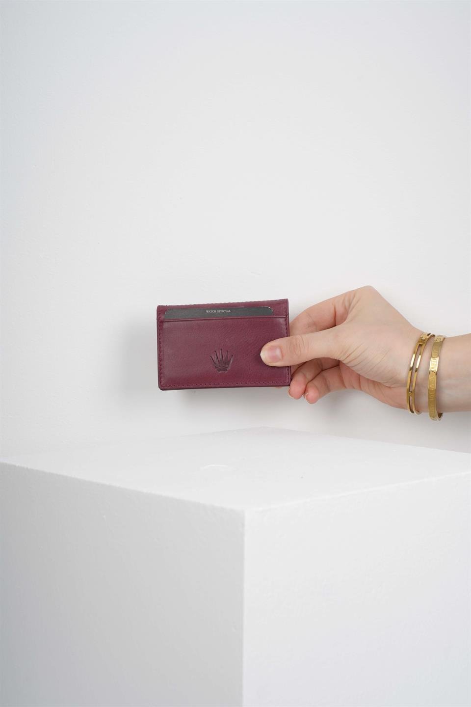 BURN BORDO HAKİKİ DERİ KARTLIK