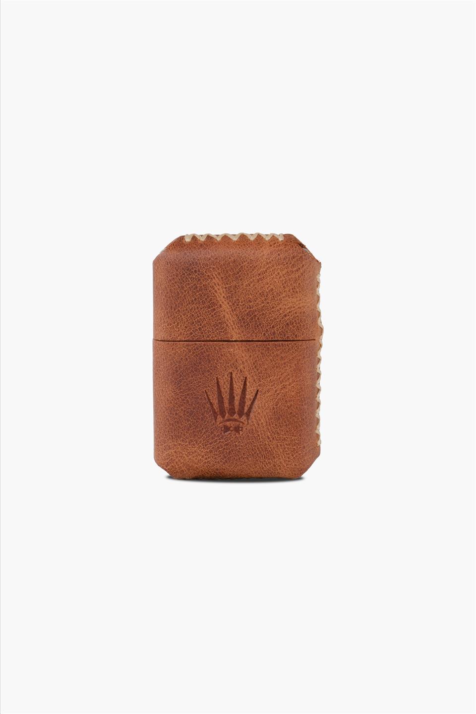 GENUINE LEATHER TIGUAN GASOLINE LIGHTER WITH TABAN CASE