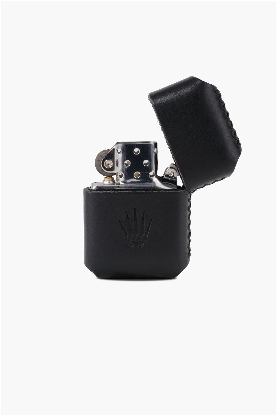 GENUINE LEATHER GASOLINE LIGHTER WITH BLACK CASE