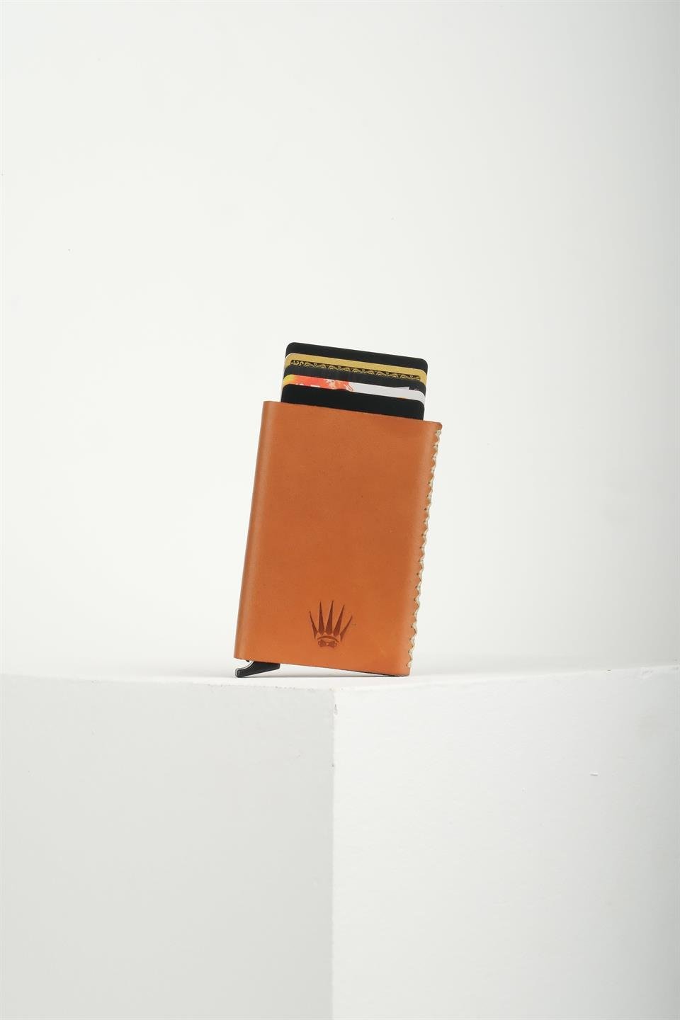 Cortex Slim Buttero Taba Hakiki Deri Bölmeli Kızaklı Mekanizmalı Kartlık