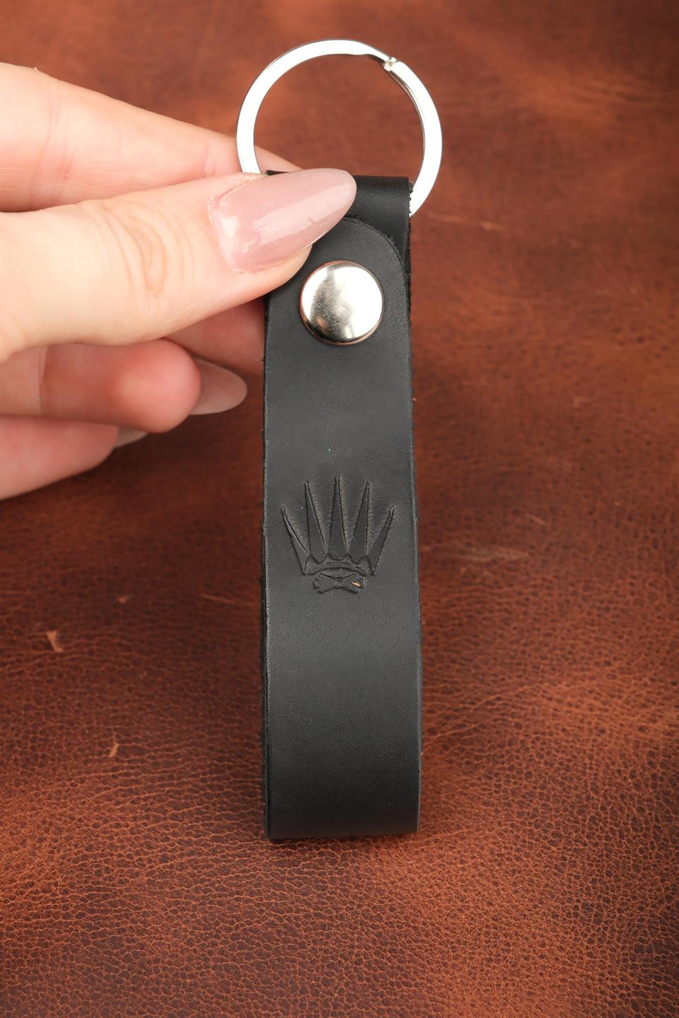 Hediye Seti Hakiki Deri Siyah Mekanizmalı Kartlık&Anahtarlık