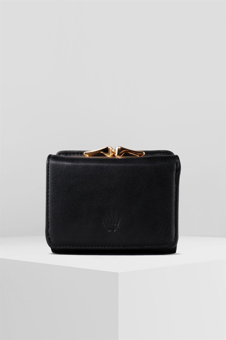 SİYAH KARTLIK VE CÜZDAN 12 ADET KART BÖLMELİ ÇITÇIT KİLİT SİSTEMLİ TASARIM CÜZDAN HENRİ