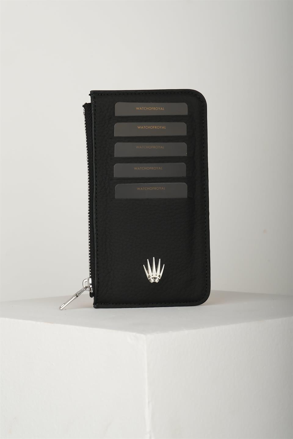 Lexis Siyah Hakiki Deri Fermuarlı Kartlık 