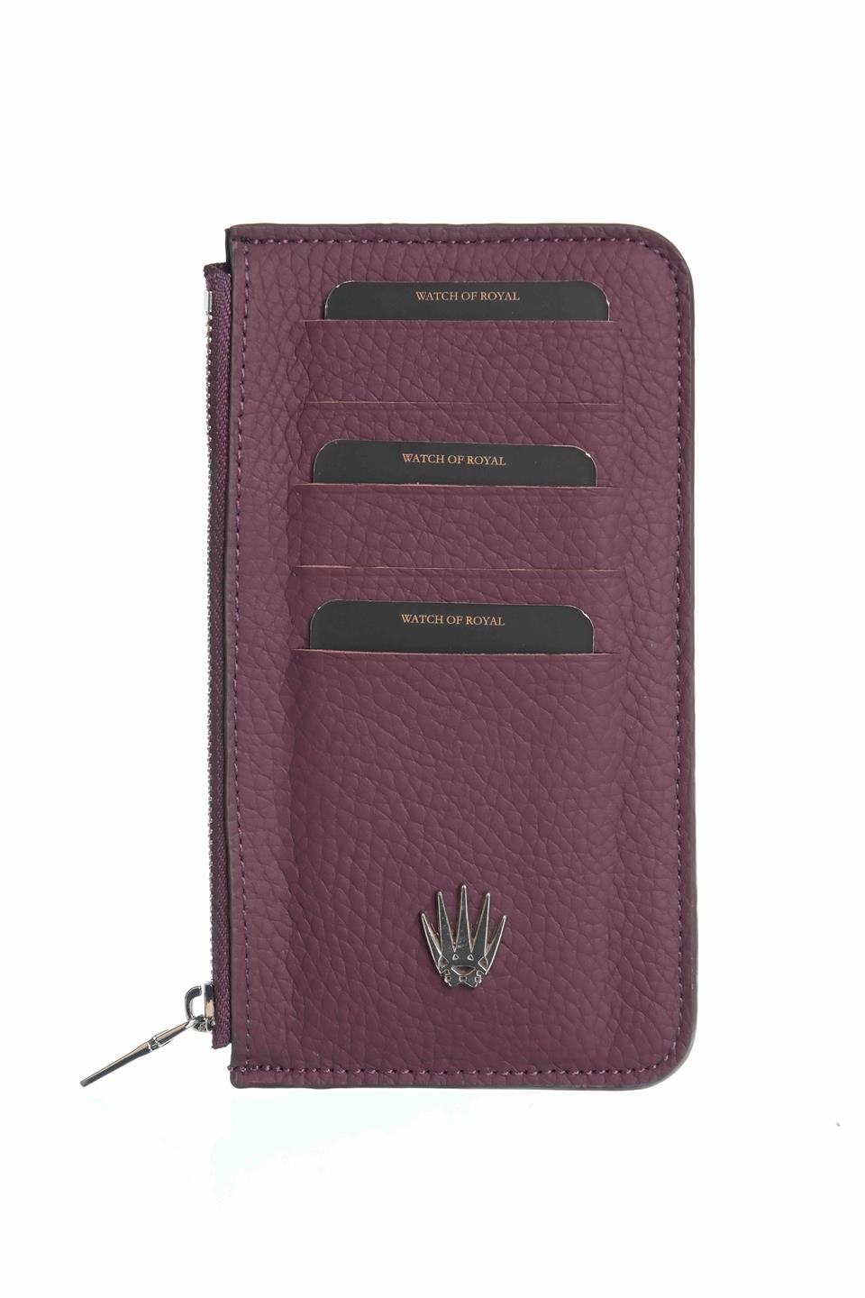 Lexis Mor Hakiki Deri Fermuarlı Kartlık 