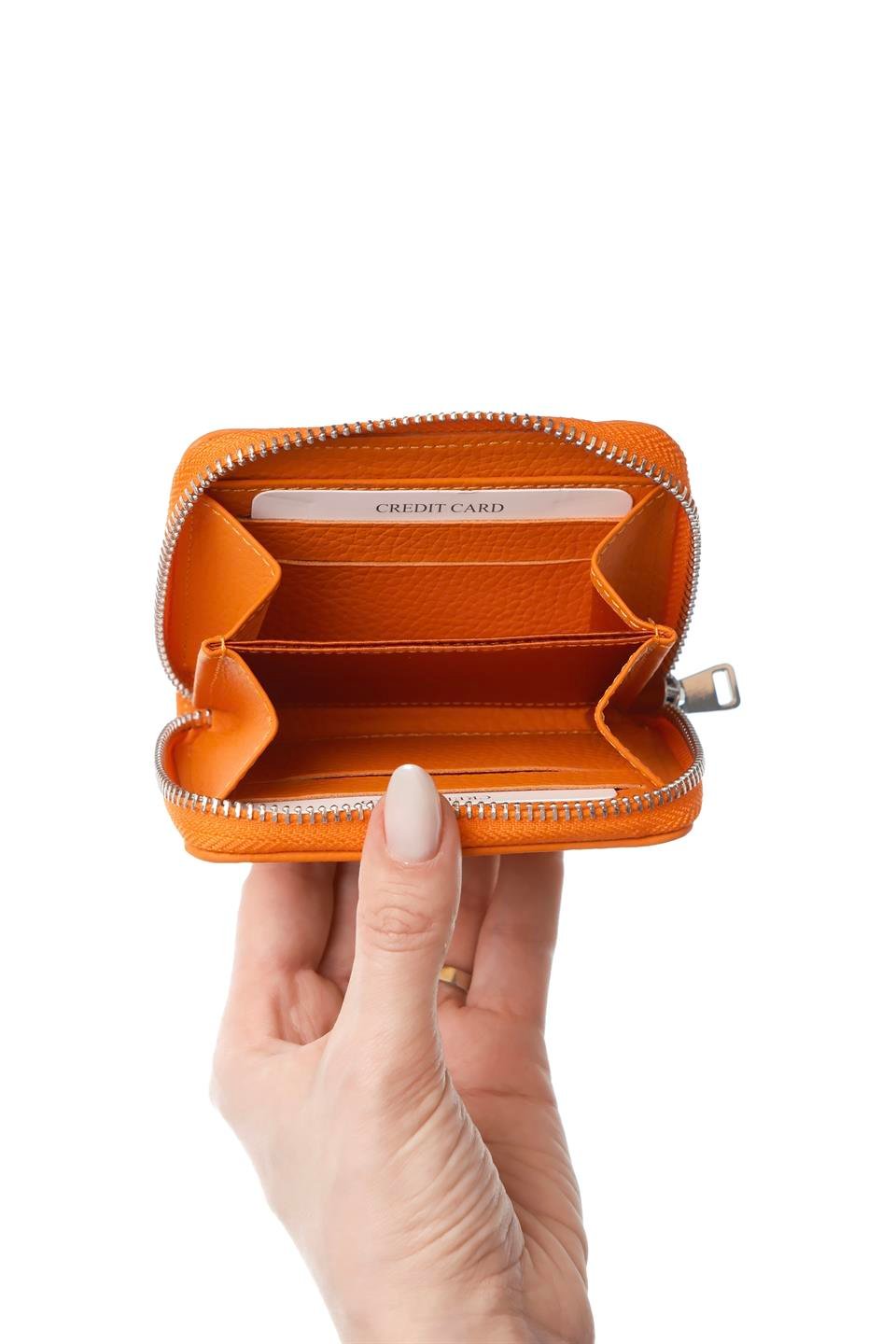 Lyon Turuncu Hakiki Deri Cüzdan Kartlık 
