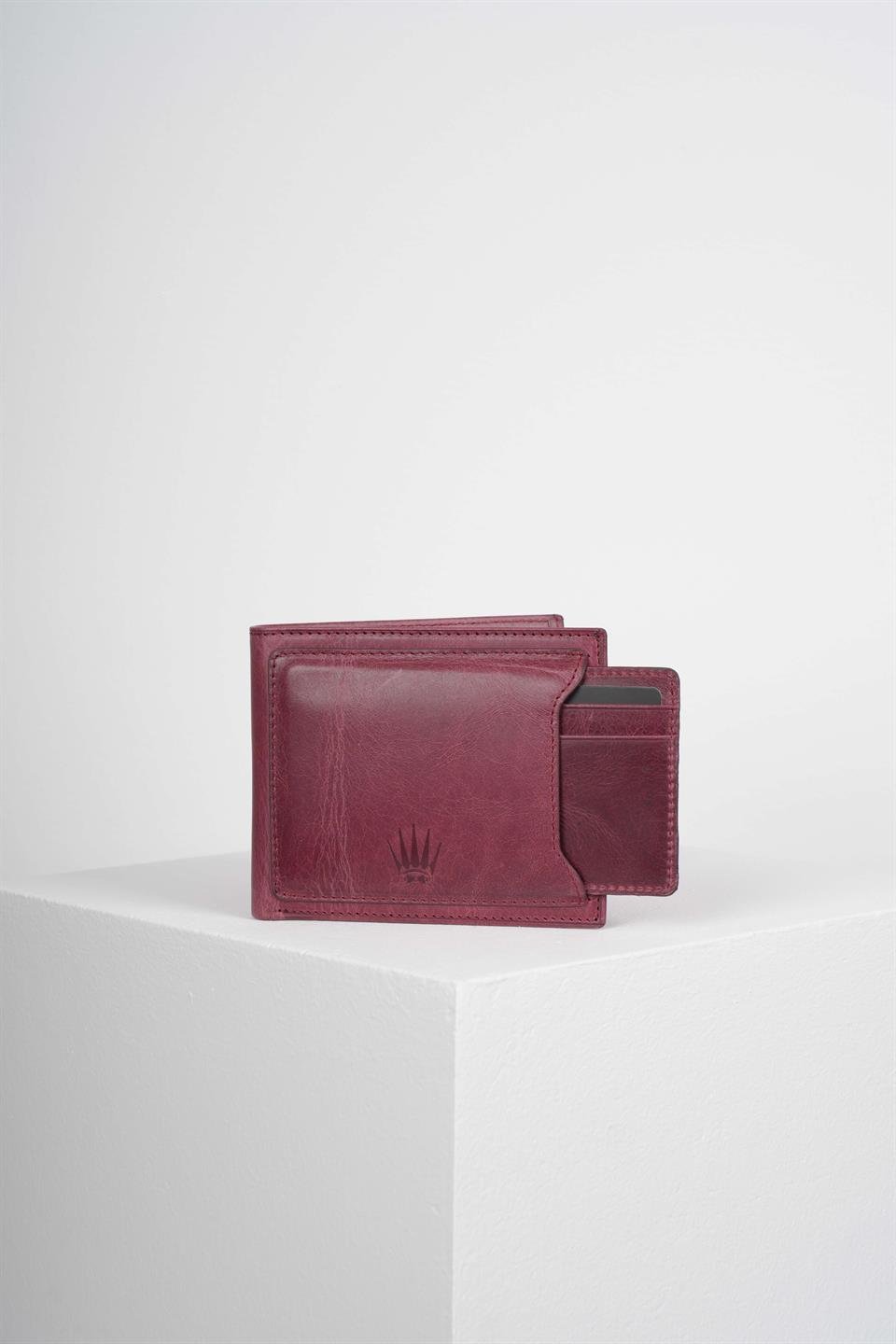 LIZBON CRAZY BORDO HAKİKİ DERİ CÜZDAN