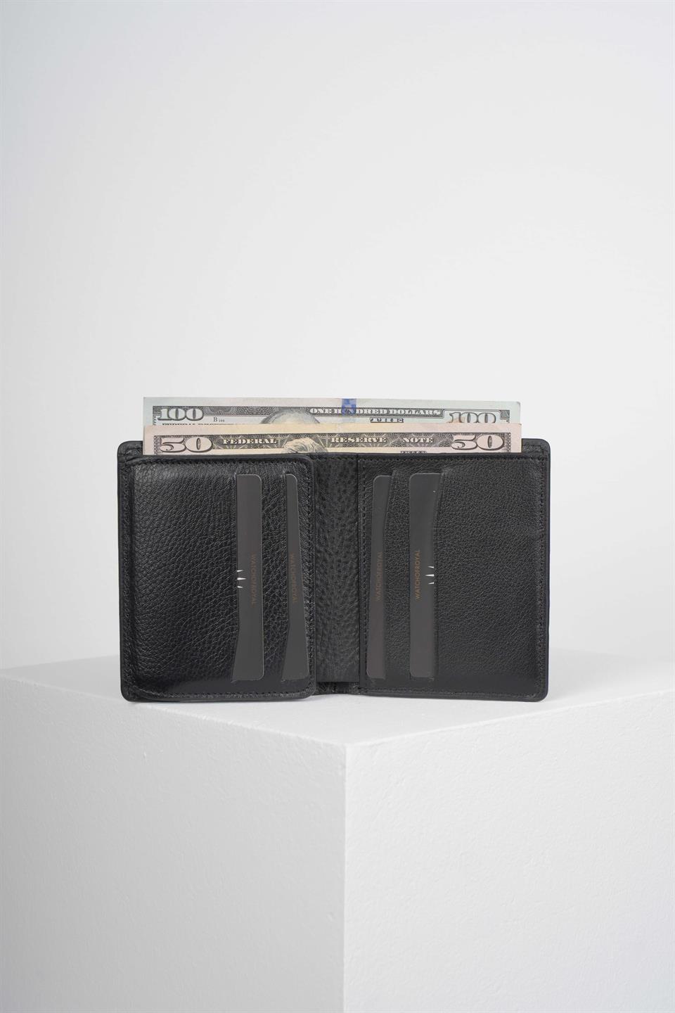 MONREO PETEK SİYAH HAKİKİ DERİ CÜZDAN   