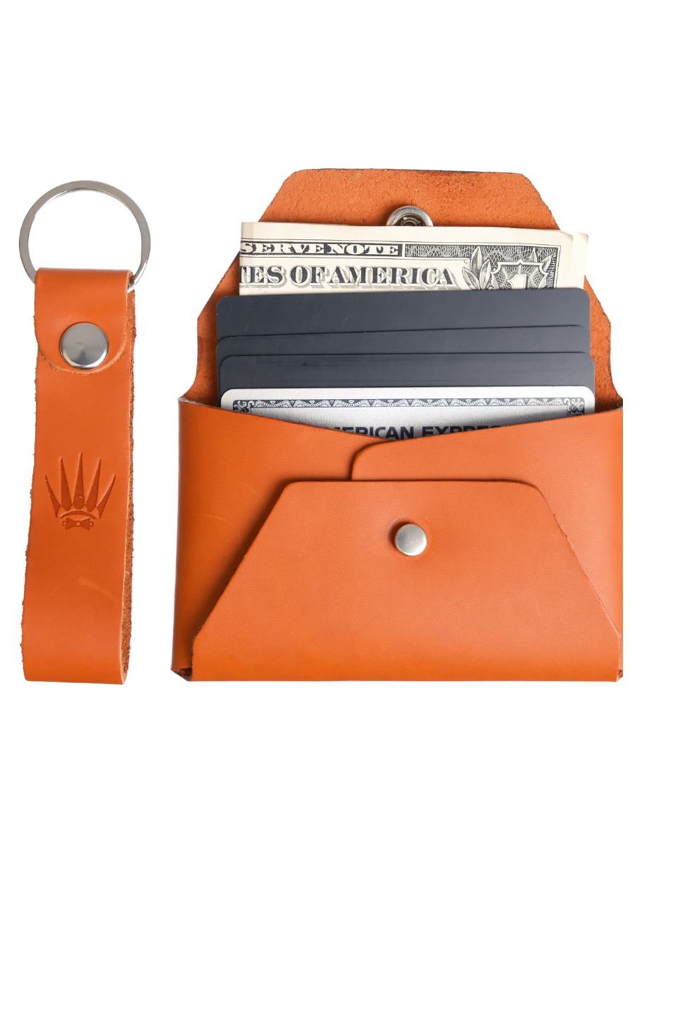 Hediye Seti Hakiki Deri Buttero Turuncu Cüzdan&Anahtarlık 