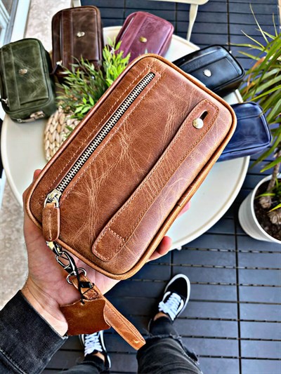 FOREST CRAZY TAN ENCRYPTED LEATHER PURSE