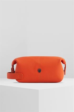 VALERIO ORANGE GENUINE LEATHER HAND BAG
