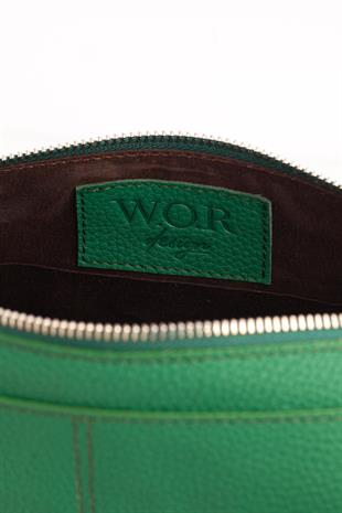 VALERIO GREEN GENUINE LEATHER HAND BAG