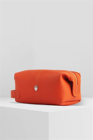 VALERIO ORANGE GENUINE LEATHER HAND BAG