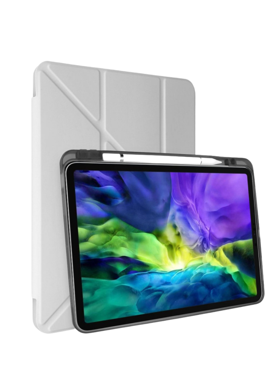 AirLink iPad Pro 11 (2024) Kılıf Kalemlikli Mars Tablet Kılıfı - Gri