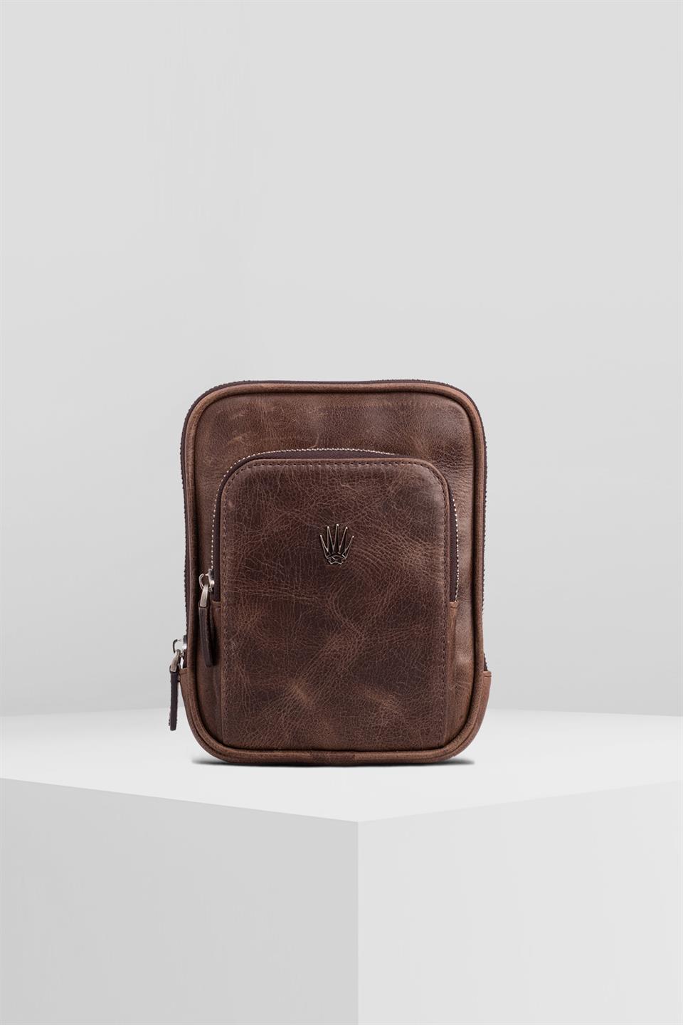 BLED TİGUAN BROWN GENUINE LEATHER HAND BAG