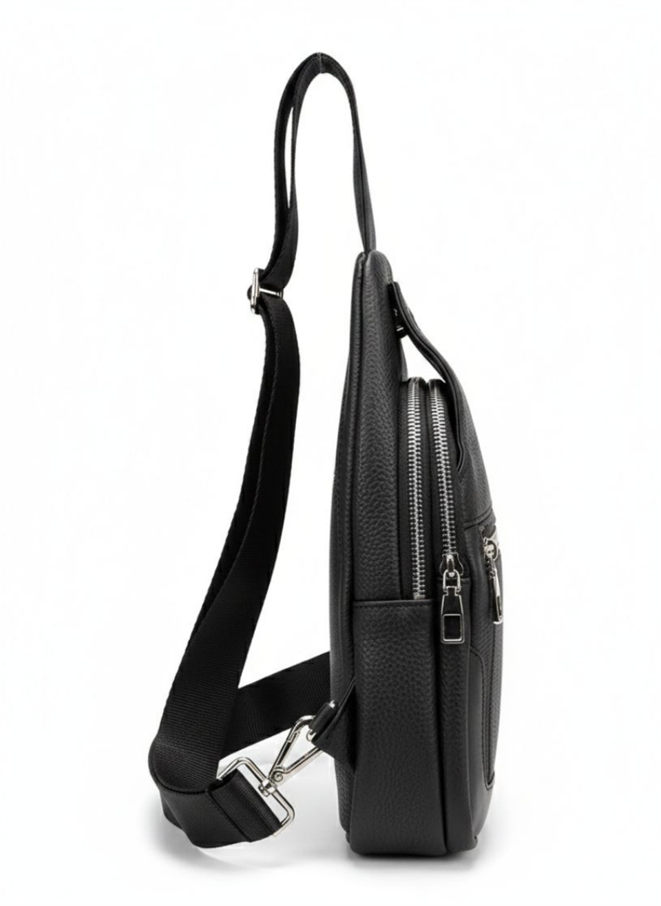 Bold Bag Siyah Çapraz Hakiki Deri Çanta