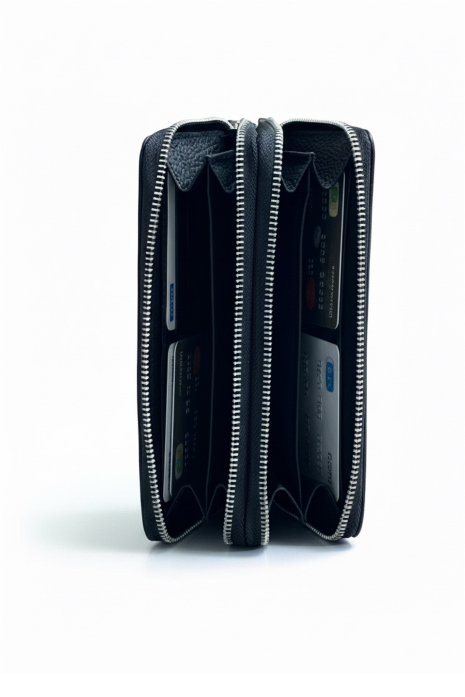 Brookyn Black Hakiki Deri Telefon Cüzdanı,El Çantası