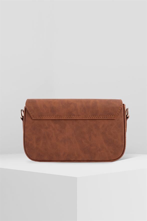 FLAP CRAZY TAN UNISEX HAND BAG