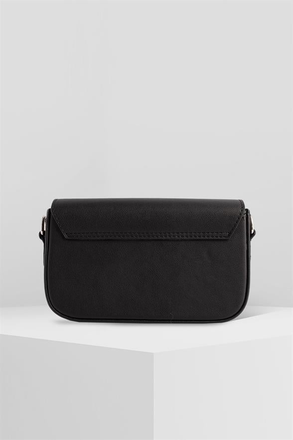 FLAP BLACK UNISEX HAND BAG