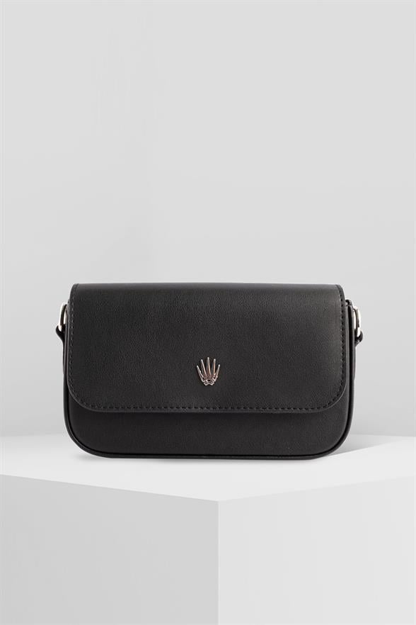 FLAP BLACK UNISEX HAND BAG