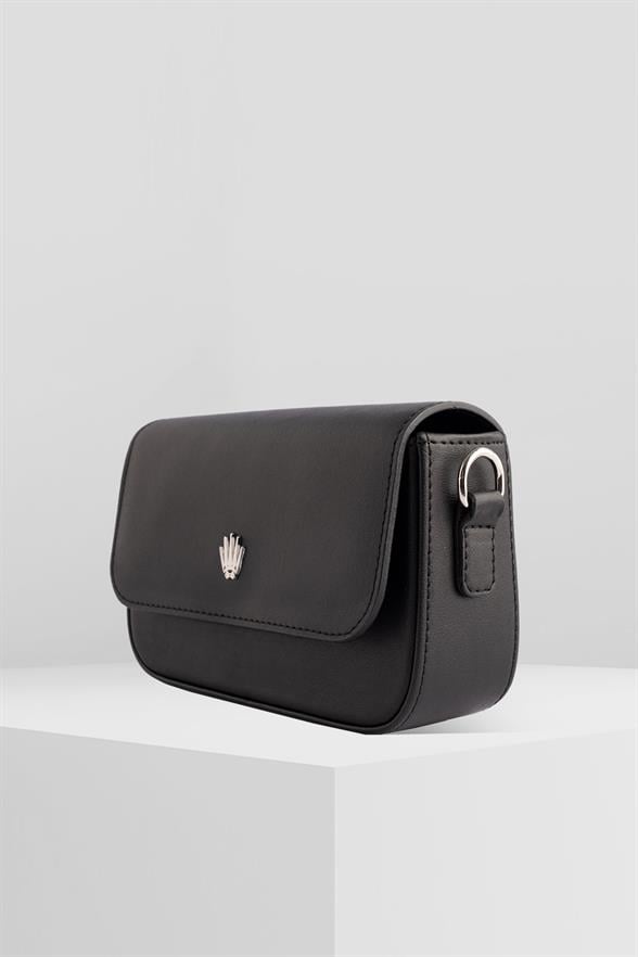 FLAP BLACK UNISEX HAND BAG