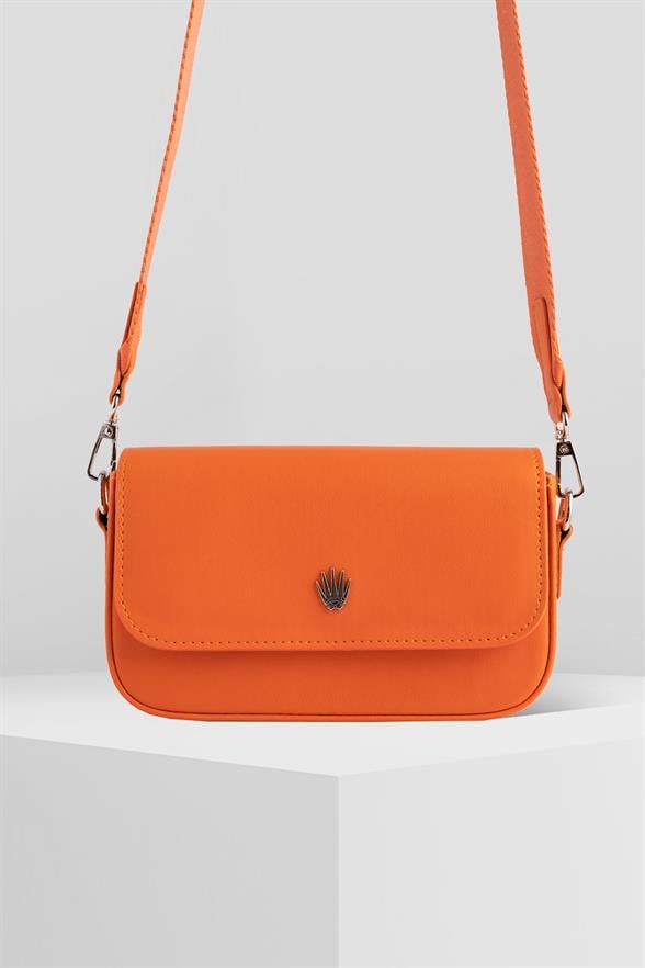 FLAP ORANGE UNISEX HAND BAG