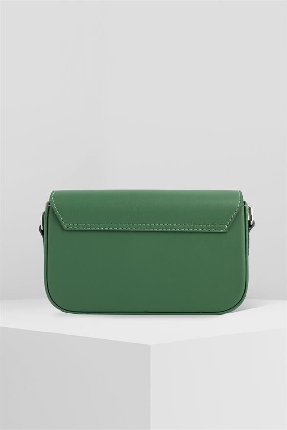 FLAP GREEN UNISEX HAND BAG