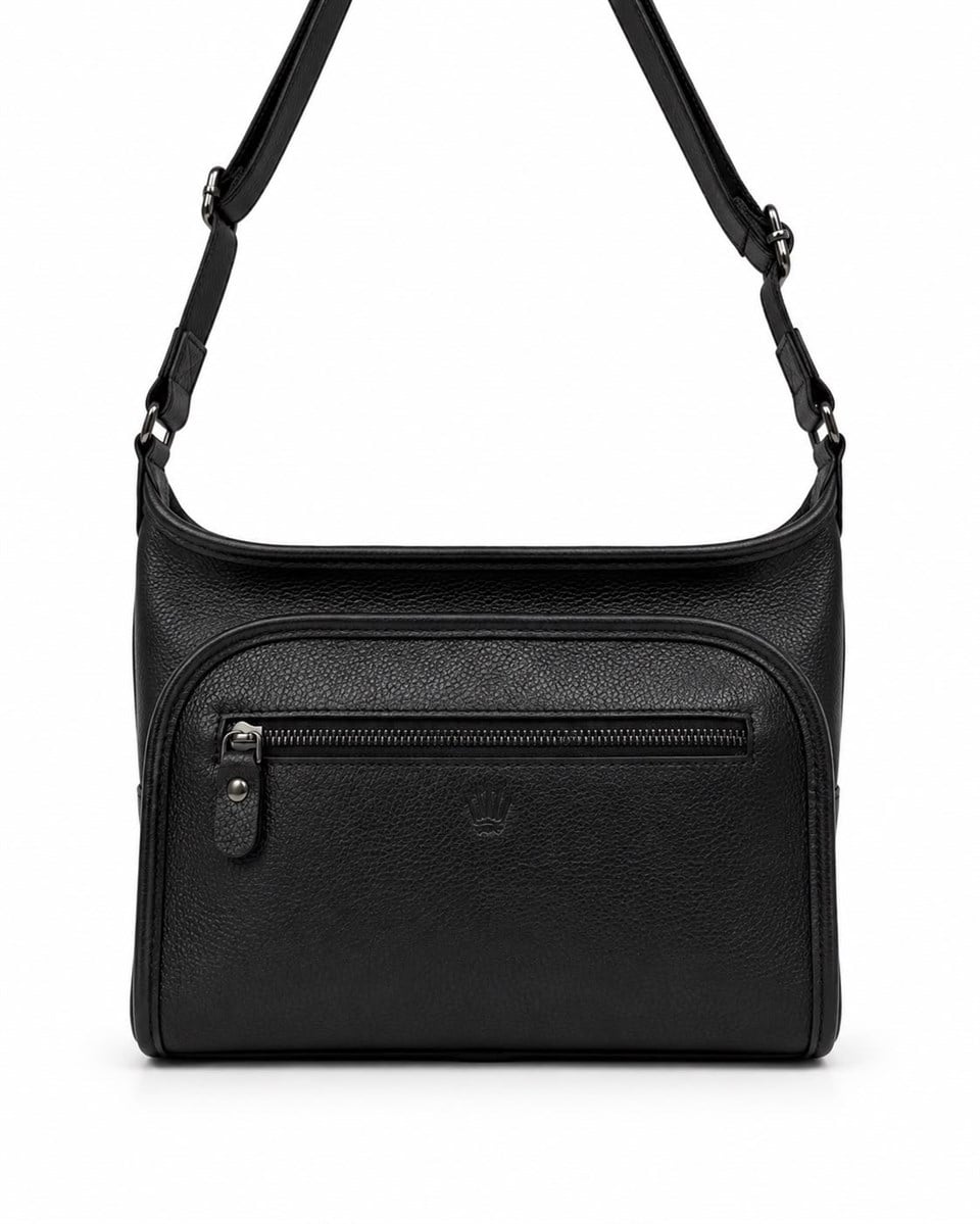 Kaleor Black Hakiki Deri Askılı Çantası