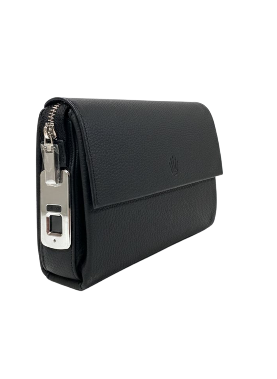 Logic Clucth  Siyah  Parmak İzi Kilitli Hakiki Deri El Çantası