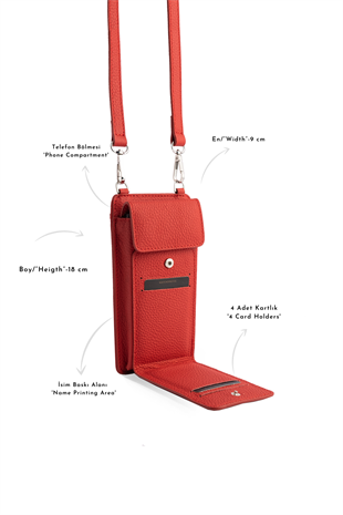 LUISA RED HANGING PHONE BAG