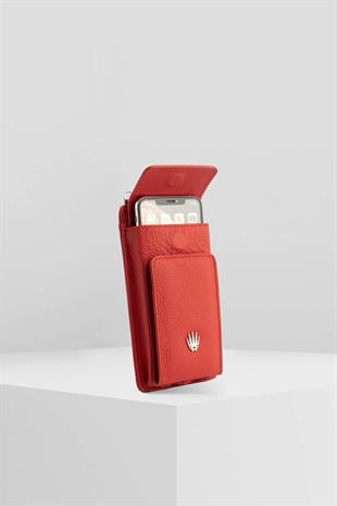 LUISA RED HANGING PHONE BAG