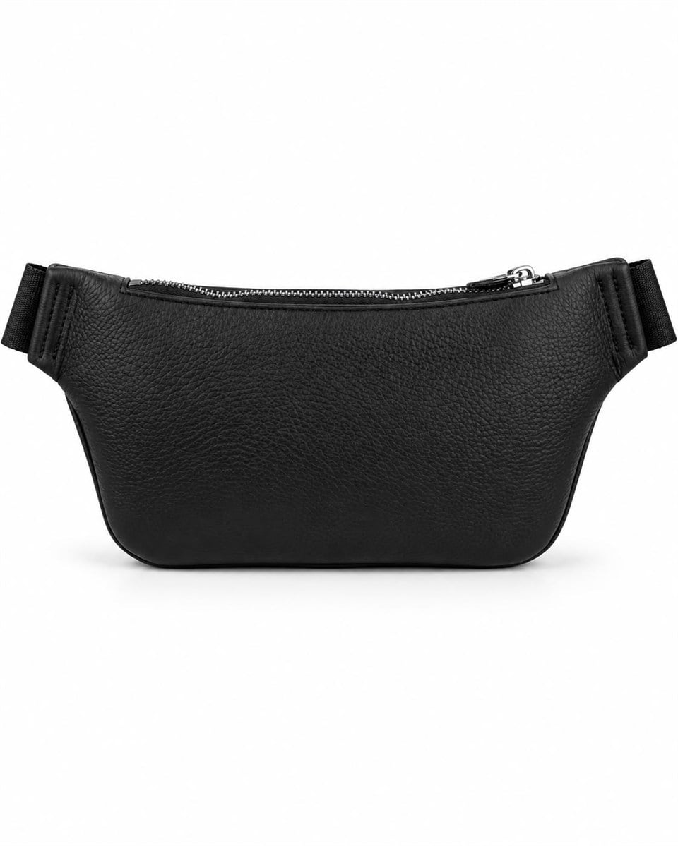 Revor Black Hakiki Deri Bel Çantası