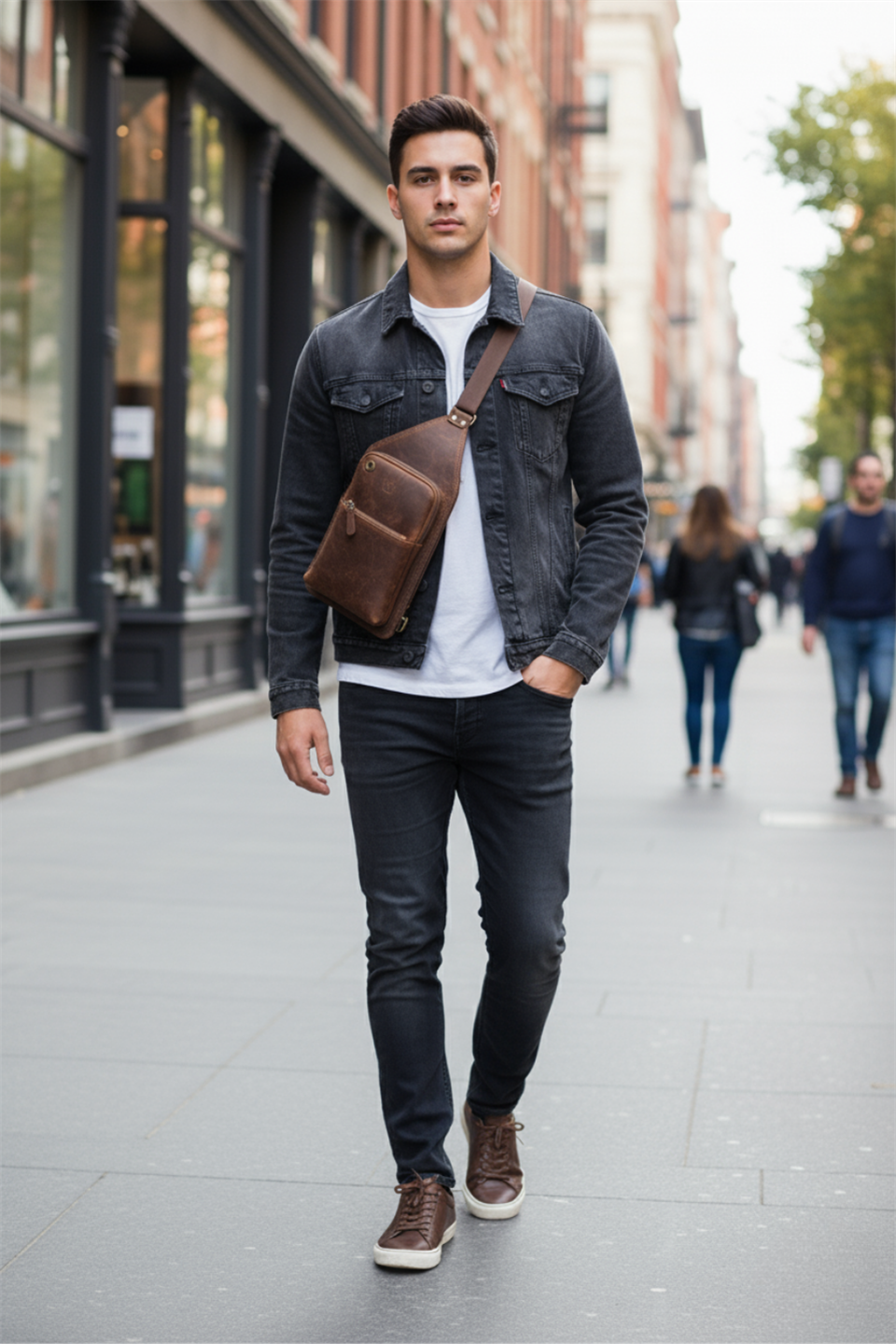 Rust Bag Crazy Taba Çapraz Hakiki Deri Çanta