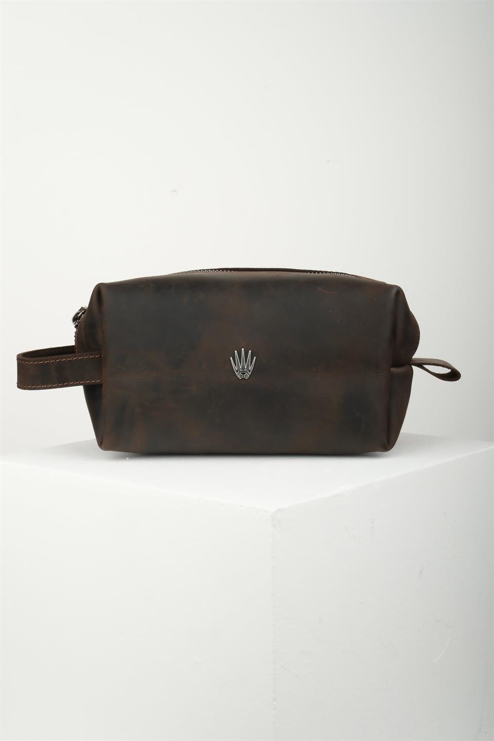 VEREV CRAZY BROWN GENUINE LEATHER HAND BAG