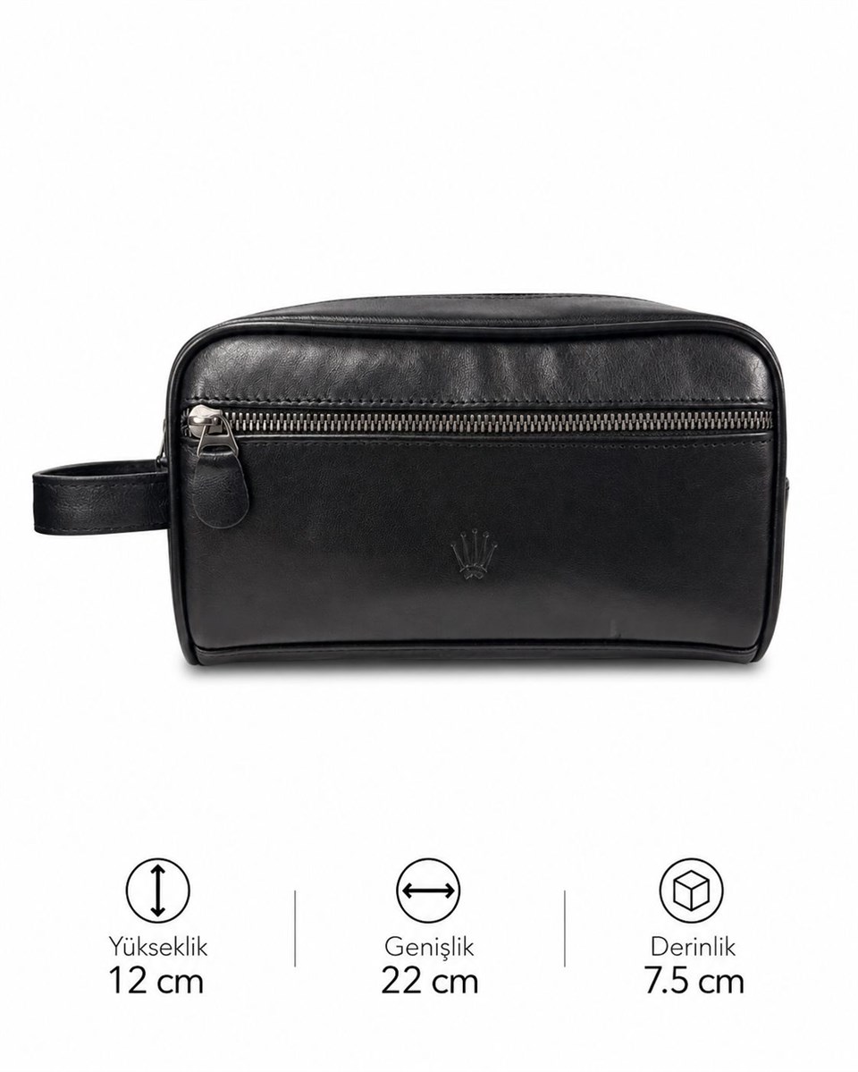 VEREV BLACK GENUINE LEATHER HAND BAG