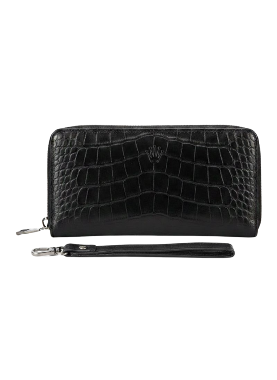 WIZARD DESENLİ SİYAH HAKİKİ DERİ EL ÇANTASI