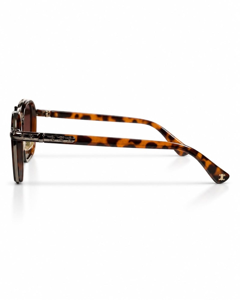 Royal Eyewear RE0039 Metalik Leopar Güneş Gözlüğü