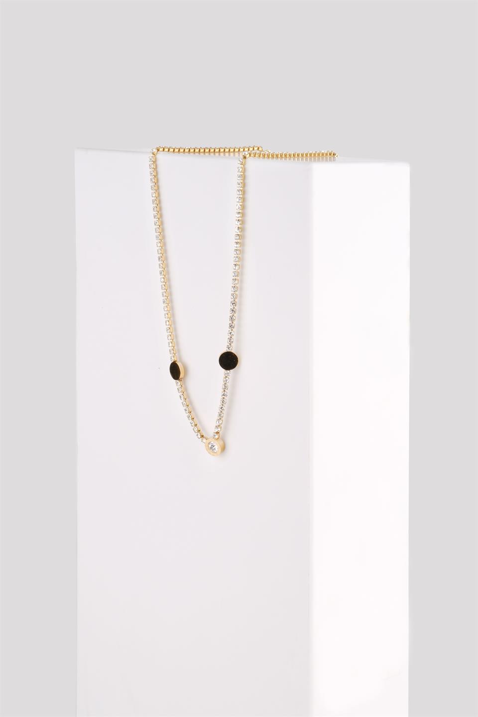 DIANA GOLD  STEEL NECKLACE 