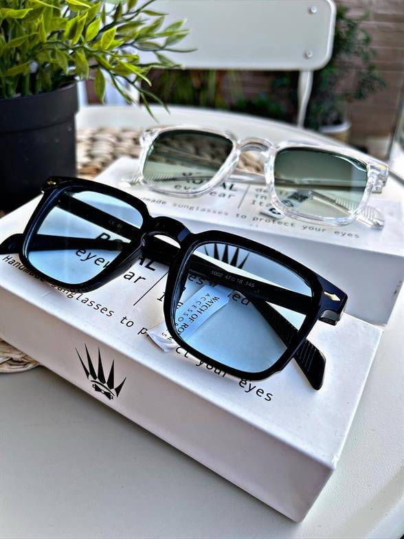 DOUBLE VINTAGE BLUE-TRANSPARAN GREEN  WOMAN  MAN  UV-400 CAM