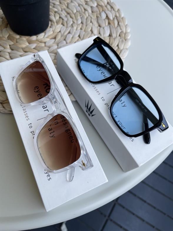 DOUBLE VINTAGE TRANSPARAN BROWN-BLUE BLACK  WOMAN  MAN  UV-400 CAM