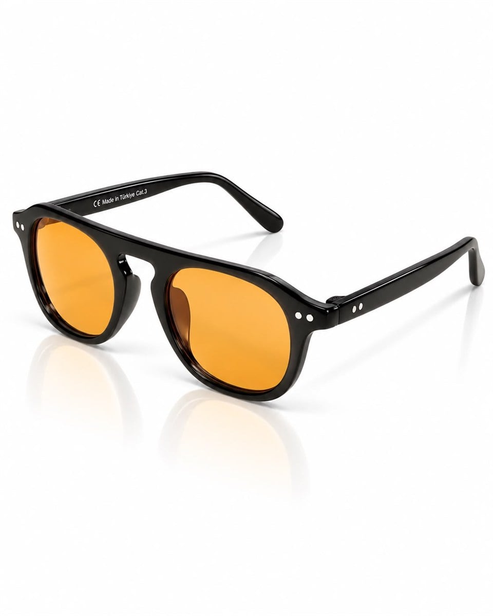 Royal Eyewear Re1107 Siyah Turuncu Güneş Gözlüğü 