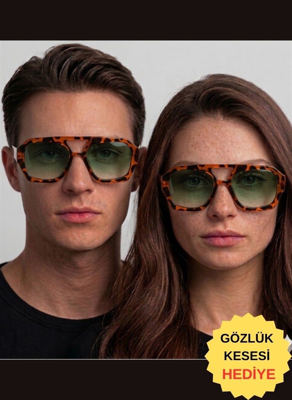 Royal Eyewear Re2707 leopar yeşil Güneş Gözlüğü 