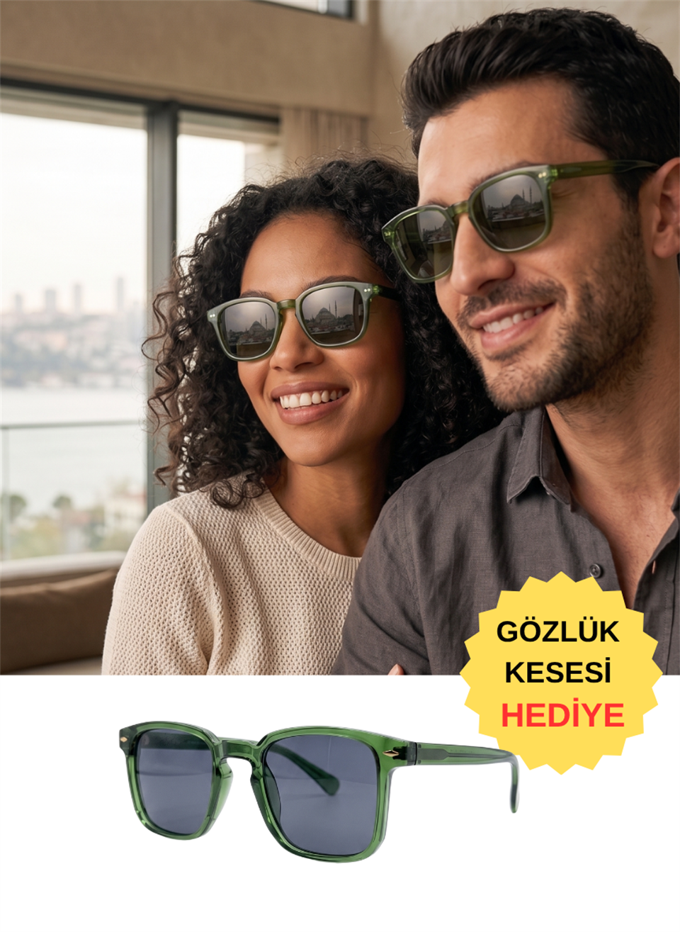 LORRAINE YEŞİL UNISEX GÜNEŞ GÖZLÜĞÜ