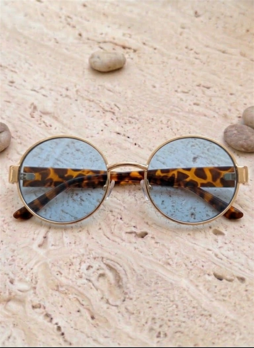 Royal Eyewear RE008 Daire Leopar Mavi Güneş Gözlüğü