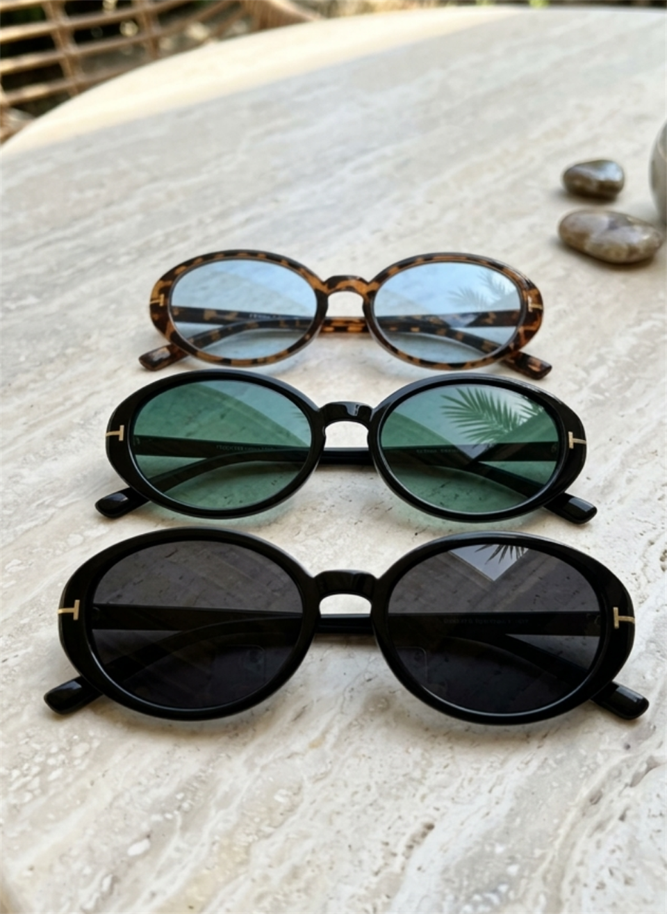 Üçlü Set RE1027 Siyah-Siyah Yeşil-Leopar Mavi Güneş Gölüğü