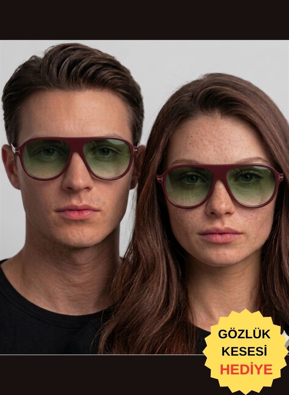 Royal Eyewear RE1048 Kahverengi-Yeşil  Güneş Gözlüğü