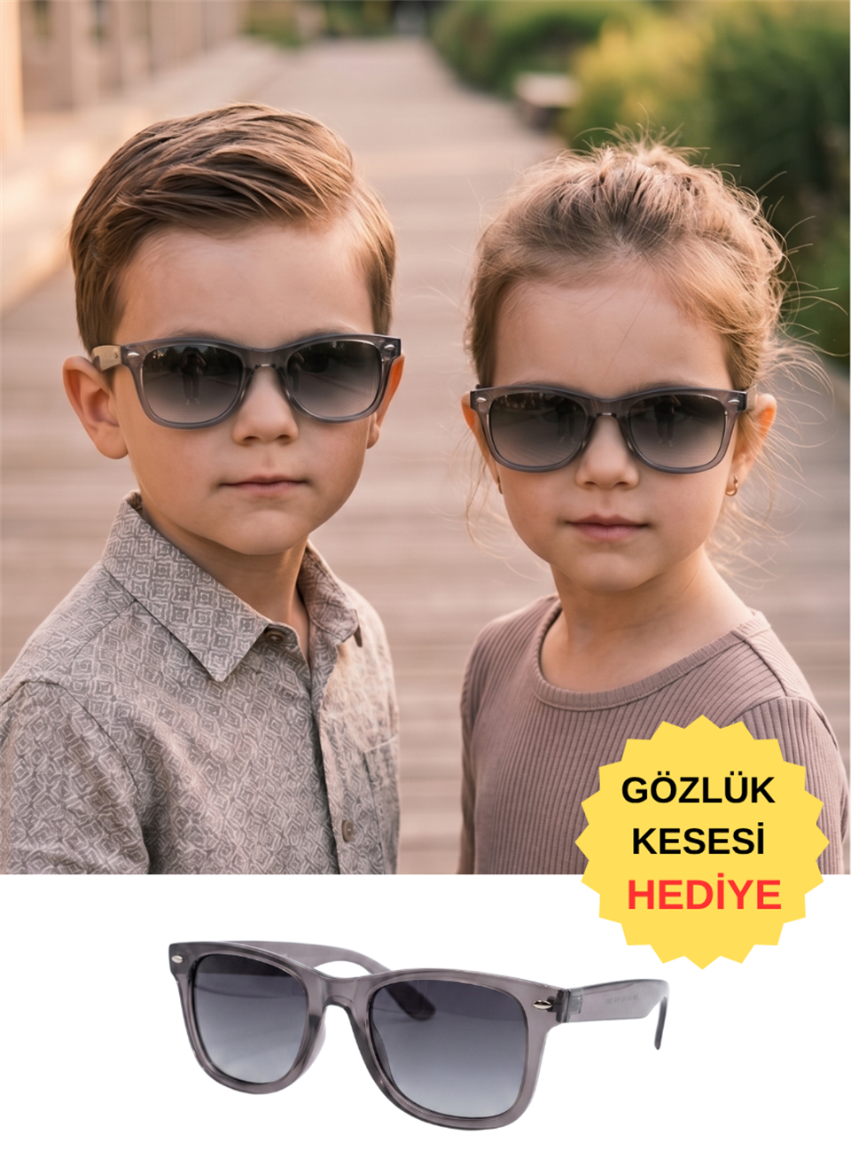Royal Eyewear RE1920 Gri Mavi Çocuk  Güneş Gözlüğü