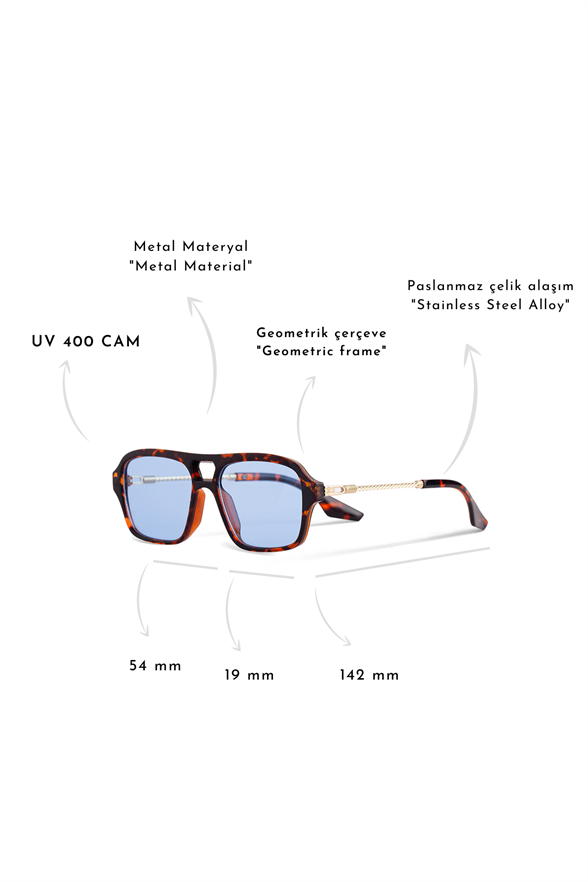 ROYAL EYEWEAR RE68066 LEOPARD-BLUE UNISEX 