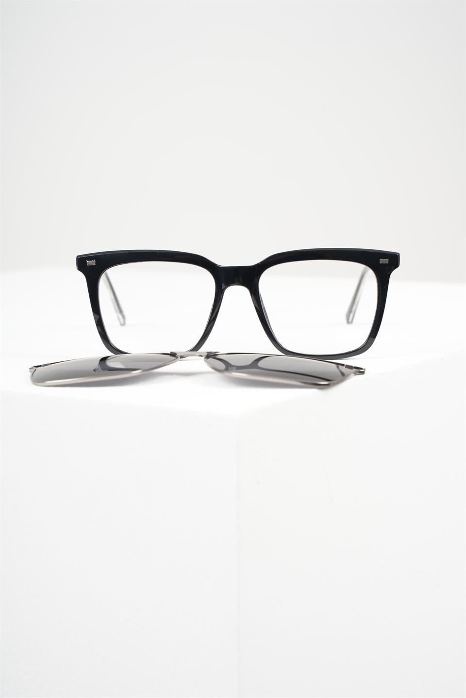 ROYAL EYEWEAR RE98020 MIKNATISLI ÖN ÇERÇEVESİ ÇIKARILABİLEN SİLVER SİYAH GÜNEŞ GÖZLÜĞÜ