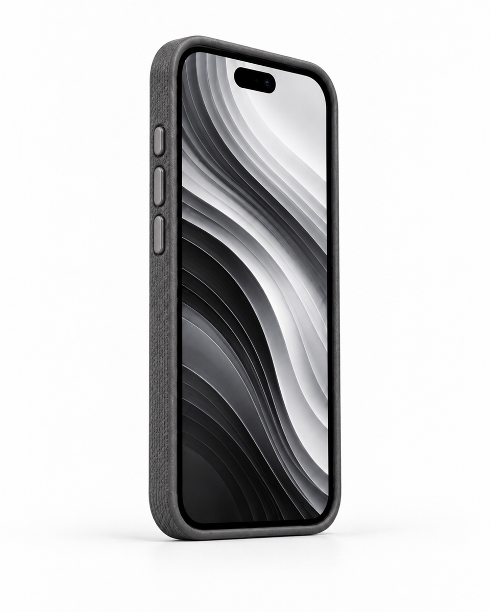 Nova Iphone 16 Deri Kartlıklı Telefon Kılıfı Gri Şık ve Koruyucu